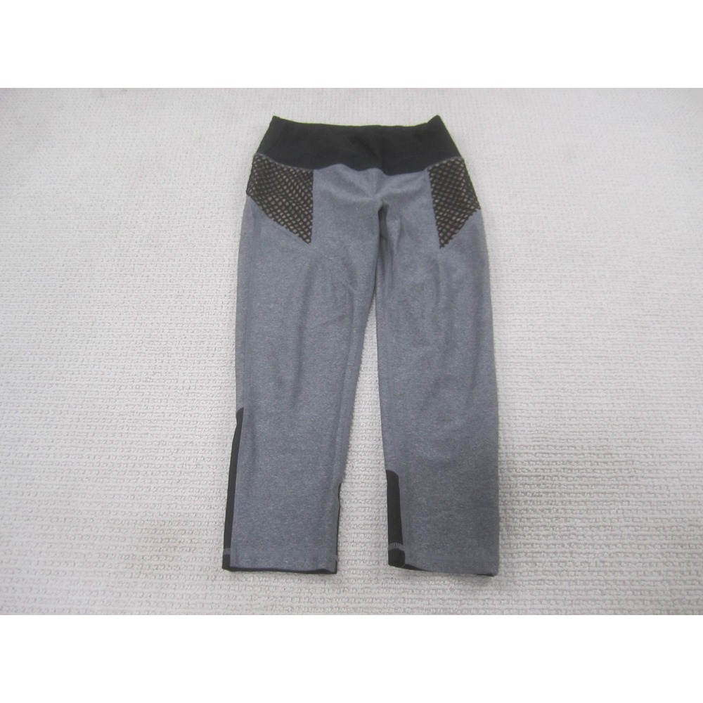 RBX Pants Womens Medium Gray Capri Yoga Activewear Spandex Stretch Athletic